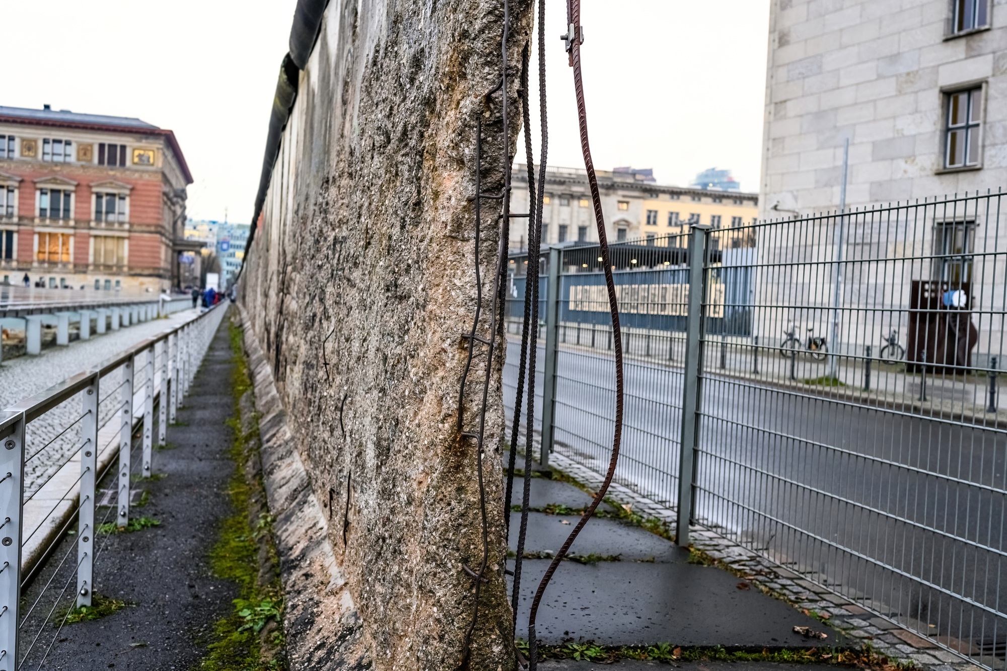 Broken Berlin wall between East and west Berlin